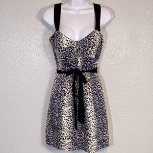 Guess Leopard Print Mini Dress with Black Accents
